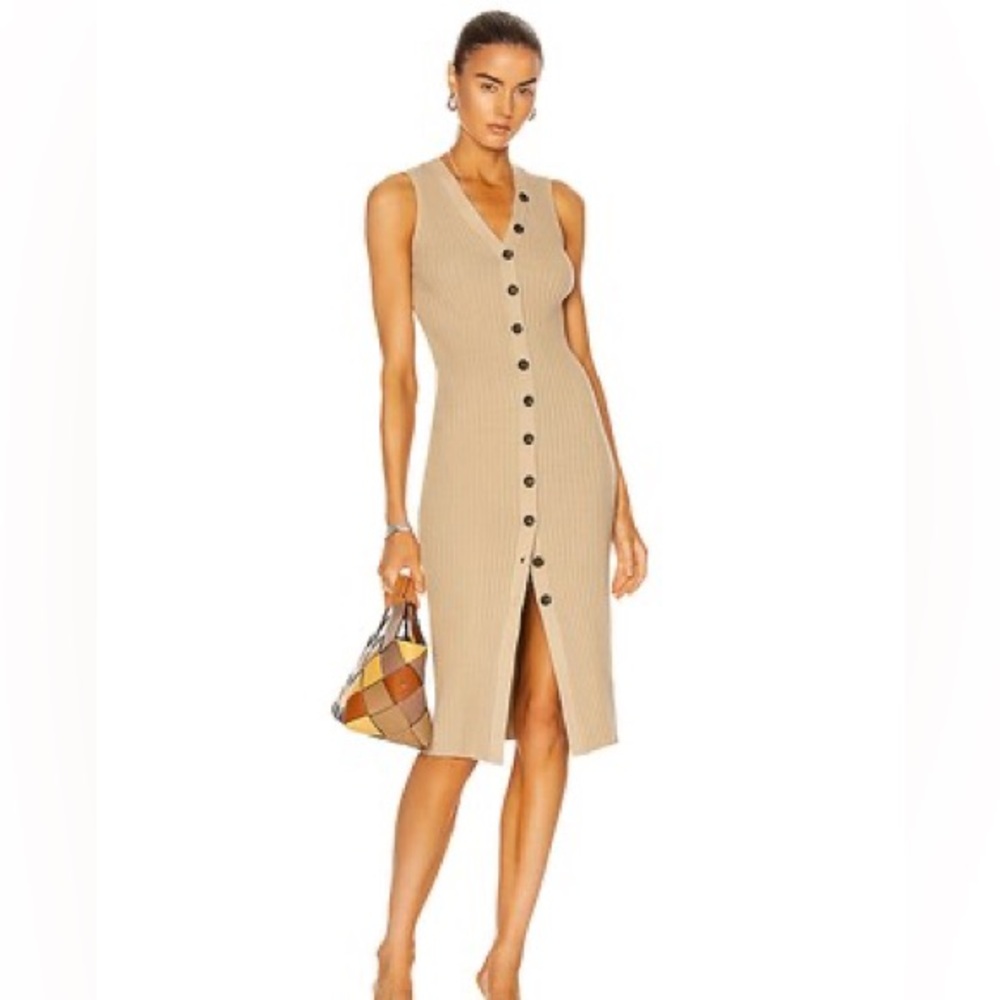 ENZA COSTA
Rib Sweater Knit Sleeveless Cardigan Dress